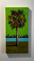 Palmetto on Green – 24x12 Original Acrylic Painting